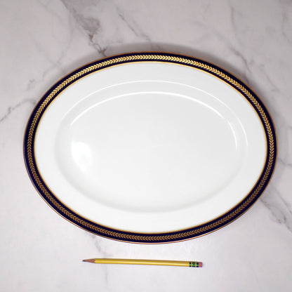 Vintage Coalport Bone China Blue Wheat 15 1/2" Serving Platter (1972-93)