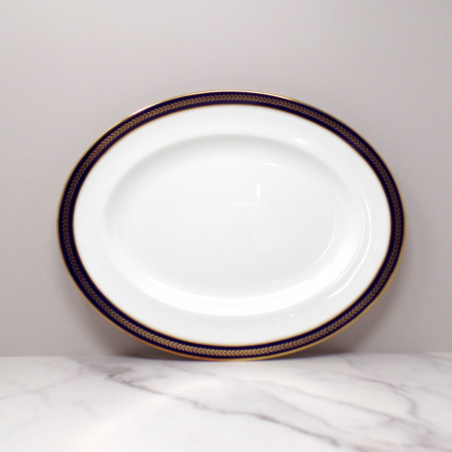 Vintage Coalport Bone China Blue Wheat 14" Serving Platter (1972-93)