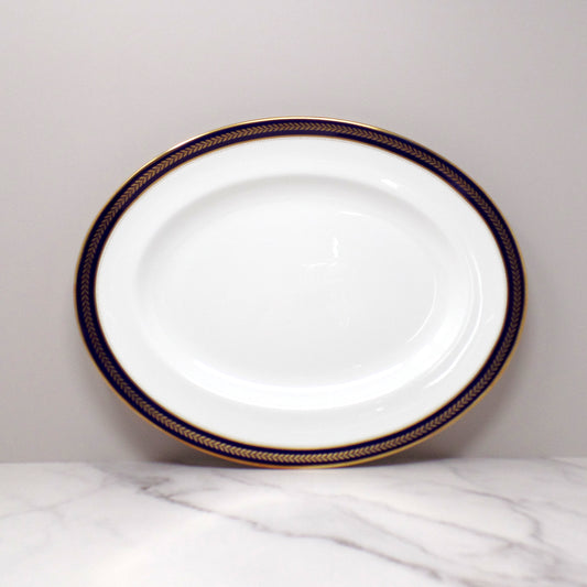 Vintage Coalport Bone China Blue Wheat 14" Serving Platter (1972-93)