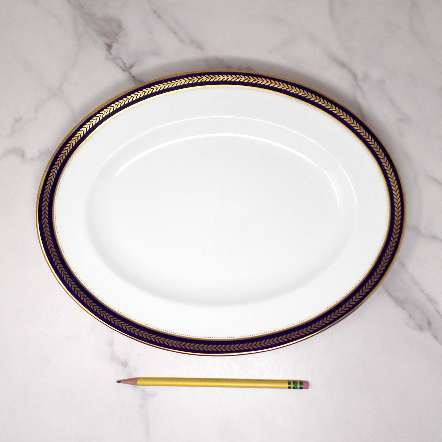 Vintage Coalport Bone China Blue Wheat 14" Serving Platter (1972-93)