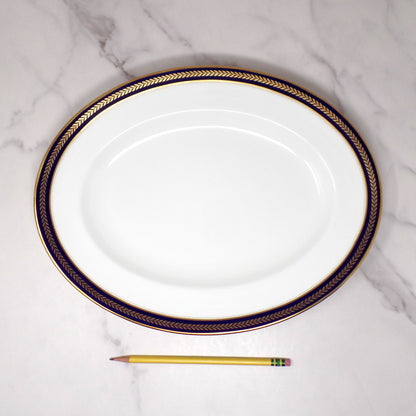 Vintage Coalport Bone China Blue Wheat 14" Serving Platter (1972-93)