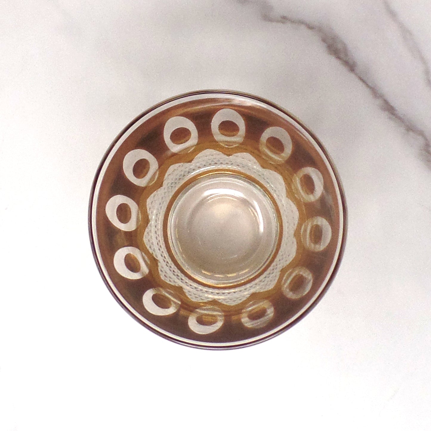 Vintage Culver Imperial Gold Regency White Double Old Fashioned / Lowball Glass (1950s - 1970s)