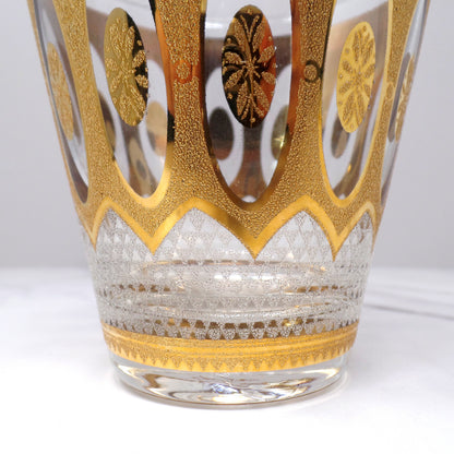 Vintage Culver Imperial Gold Regency White Double Old Fashioned / Lowball Glass (1950s - 1970s)