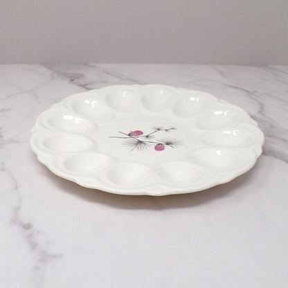 Vintage Canonsburg Ceramic Egg Platter, Wild Clover (1960s)