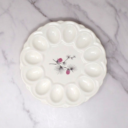 Vintage Canonsburg Ceramic Egg Platter, Wild Clover (1960s)