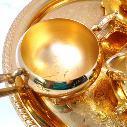 Vintage International Silver Company Electroplated 24 KT Gold Coffee / Tea Set (1960s)