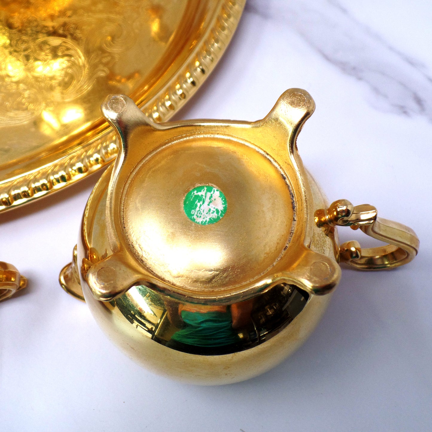 Vintage International Silver Company Electroplated 24 KT Gold Coffee / Tea Set (1960s)
