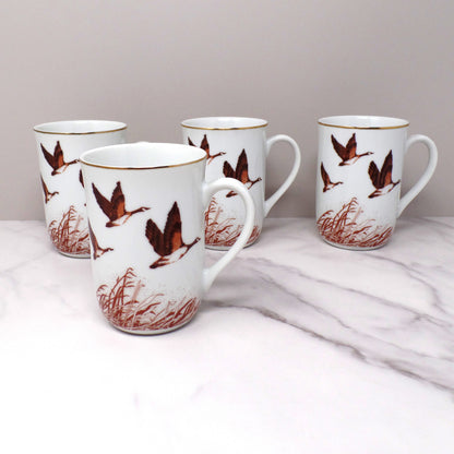 Vintage Otagiri for Gibson Greeting Cards Canada Geese Mugs, set of 4 (1990s)