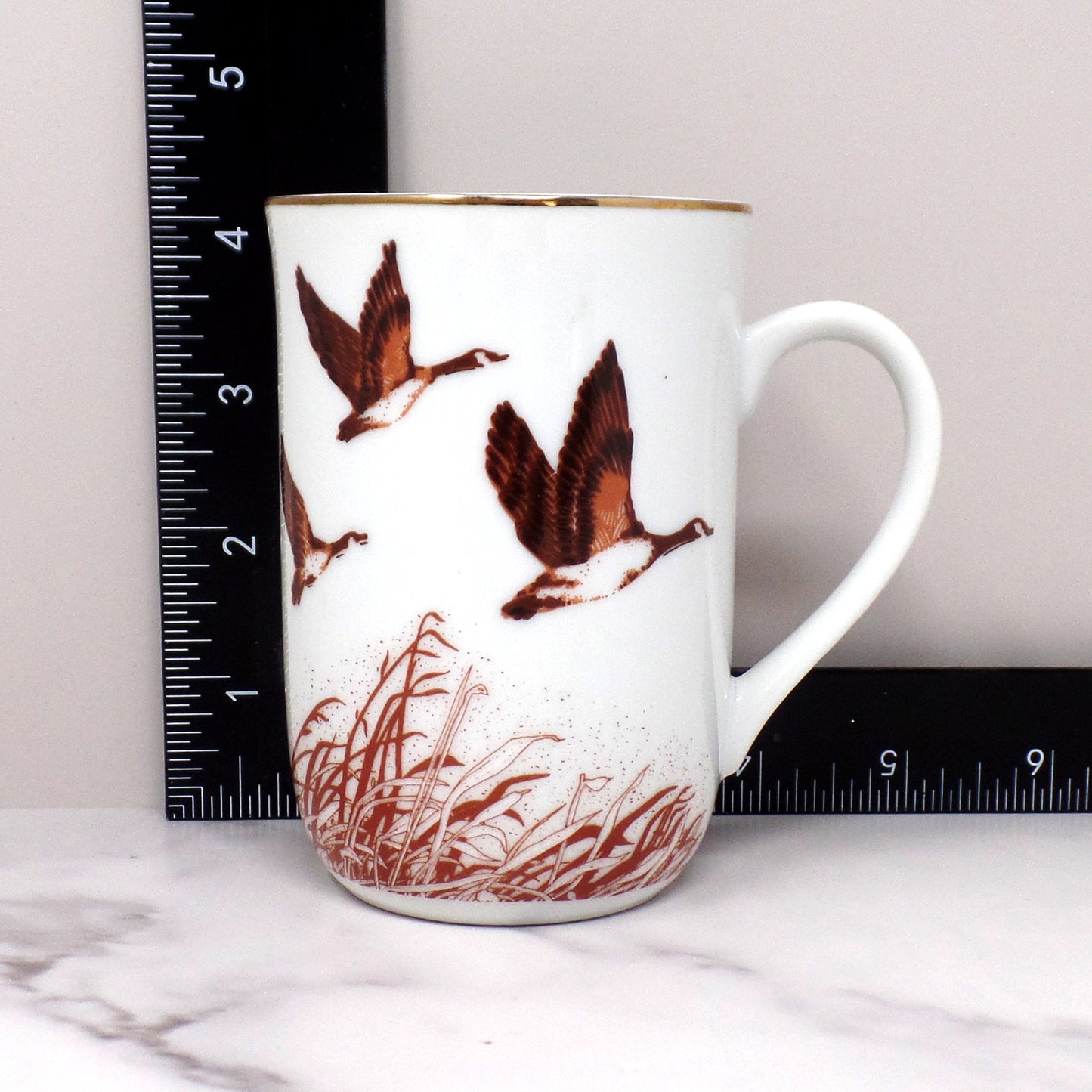 Vintage Otagiri for Gibson Greeting Cards Canada Geese Mugs, set of 4 (1990s)
