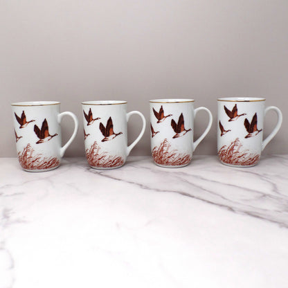 Vintage Otagiri for Gibson Greeting Cards Canada Geese Mugs, set of 4 (1990s)