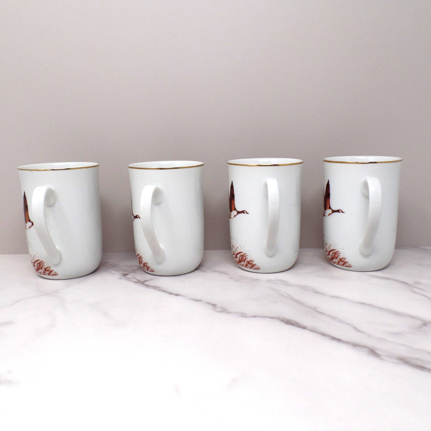 Vintage Otagiri for Gibson Greeting Cards Canada Geese Mugs, set of 4 (1990s)