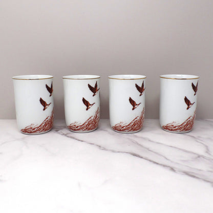 Vintage Otagiri for Gibson Greeting Cards Canada Geese Mugs, set of 4 (1990s)