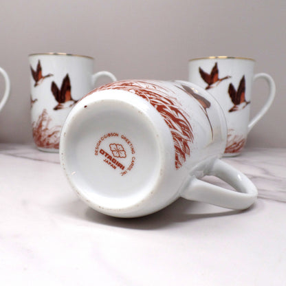 Vintage Otagiri for Gibson Greeting Cards Canada Geese Mugs, set of 4 (1990s)