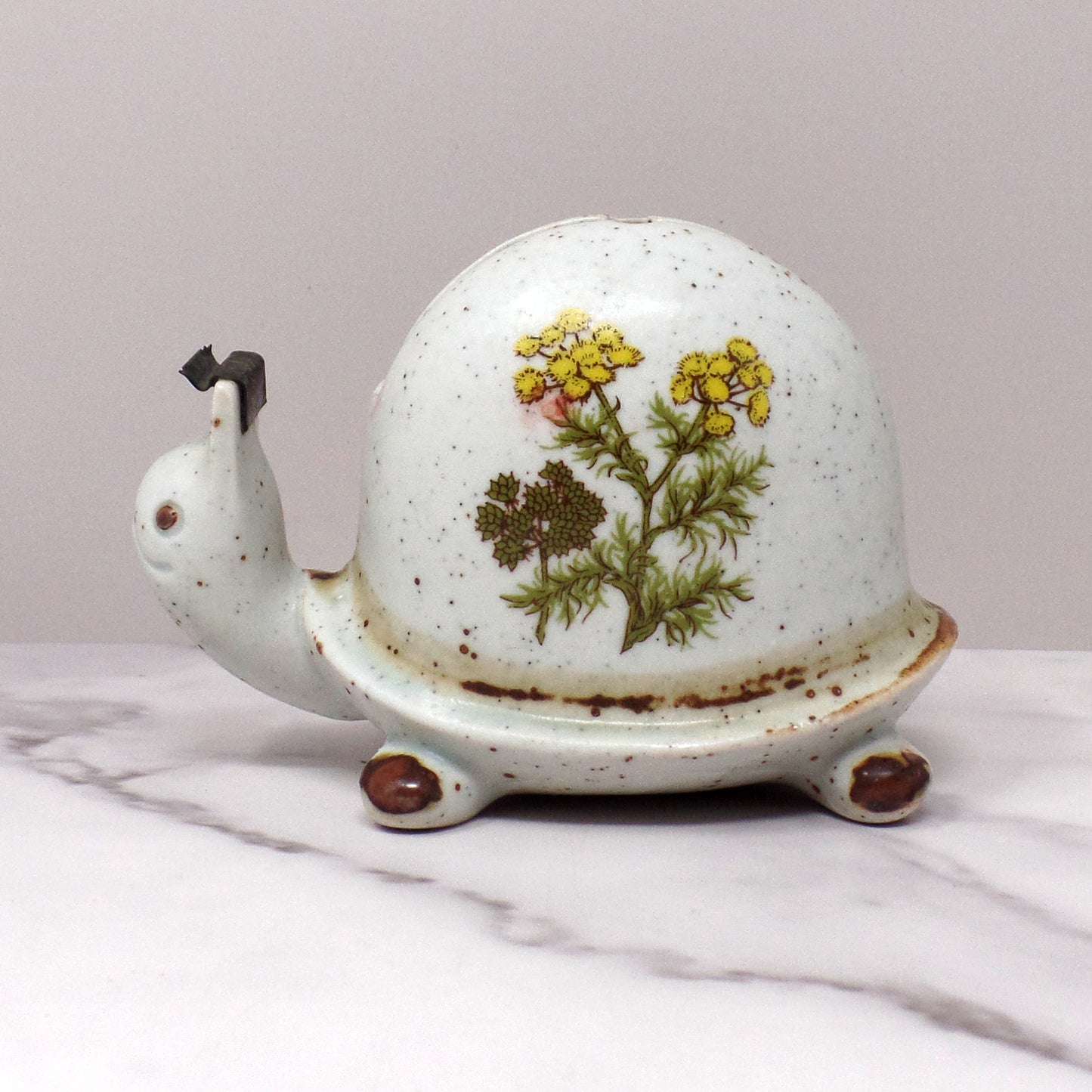 Vintage Ceramic Turtle Tape Dispenser (1970s)