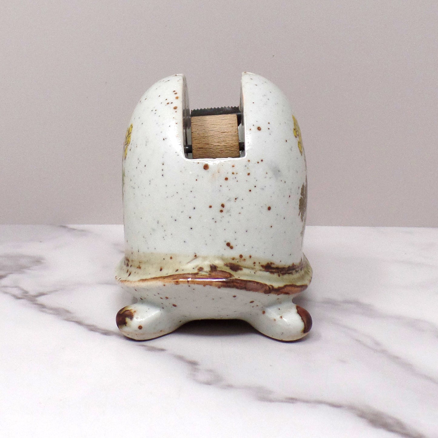 Vintage Ceramic Turtle Tape Dispenser (1970s)