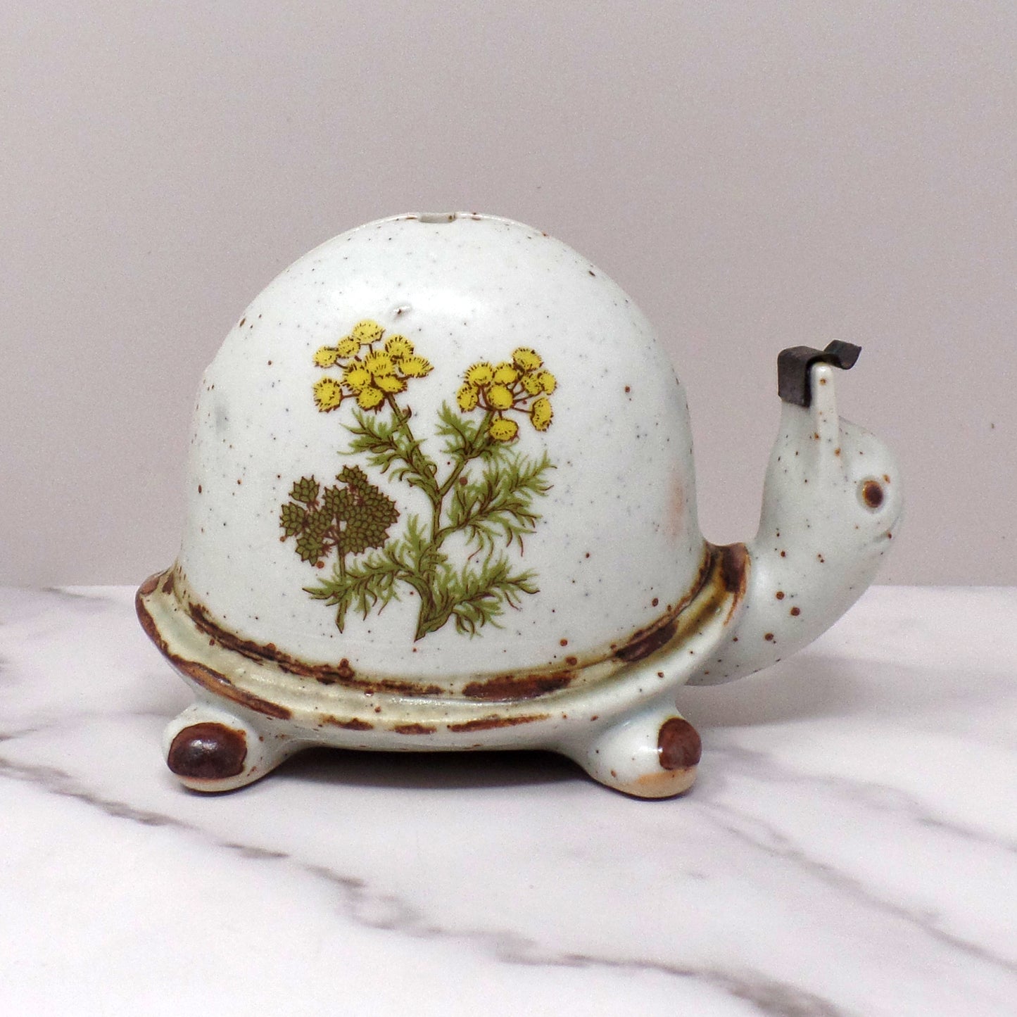 Vintage Ceramic Turtle Tape Dispenser (1970s)