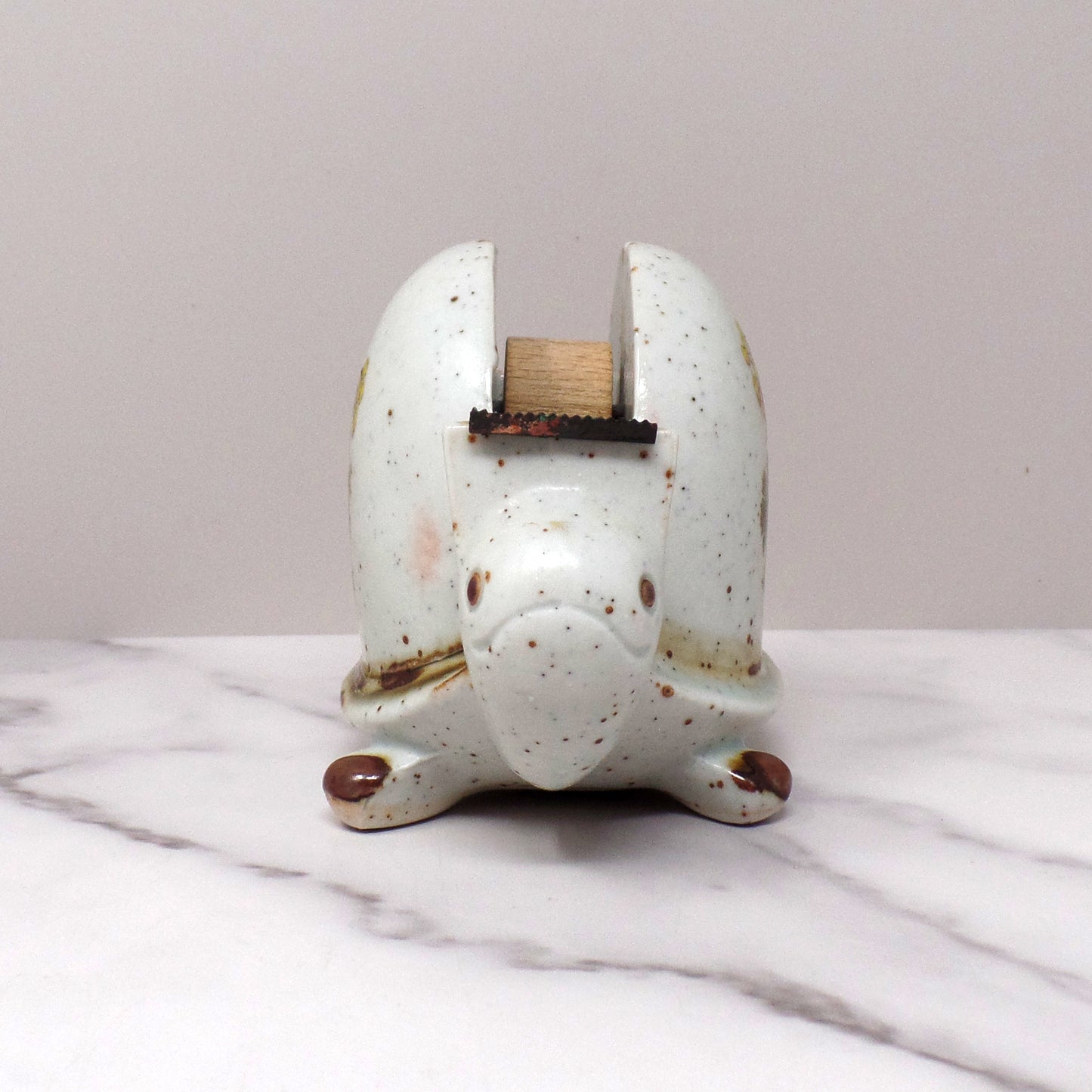 Vintage Ceramic Turtle Tape Dispenser (1970s)