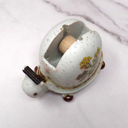 Vintage Ceramic Turtle Tape Dispenser (1970s)