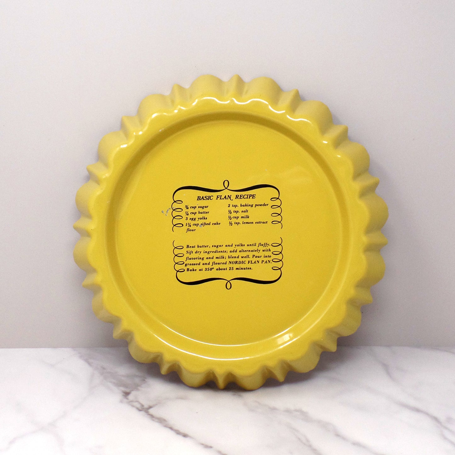 Vintage Nordic Ware Harvest Yellow Flan Pan with Recipe (1970s)