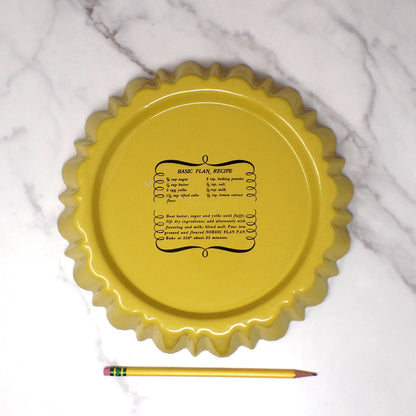 Vintage Nordic Ware Harvest Yellow Flan Pan with Recipe (1970s)