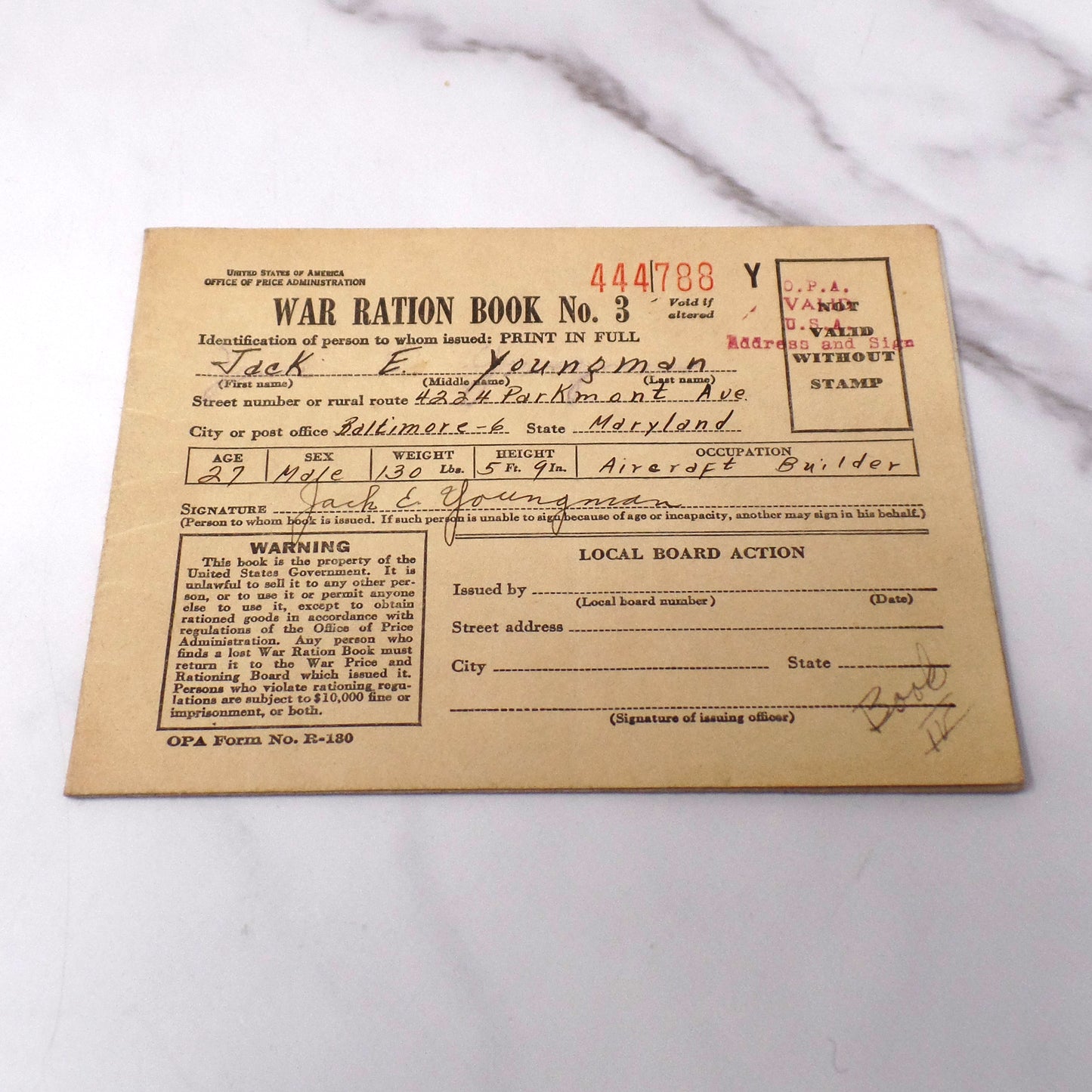 Vintage WWII Ration Books, set of 4 (1940s)