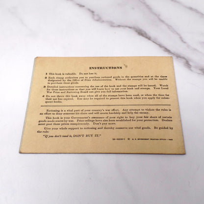 Vintage WWII Ration Books, set of 4 (1940s)