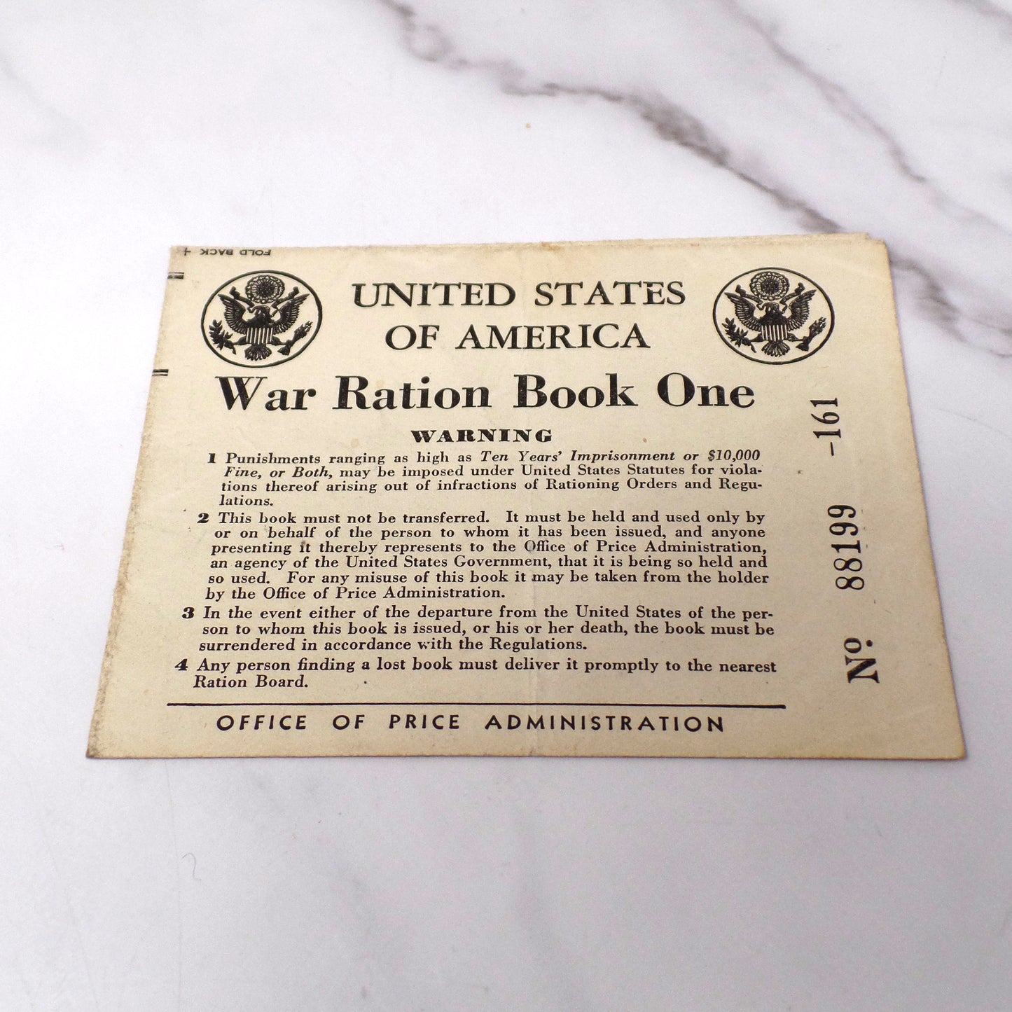 Vintage WWII Ration Books, set of 4 (1940s)
