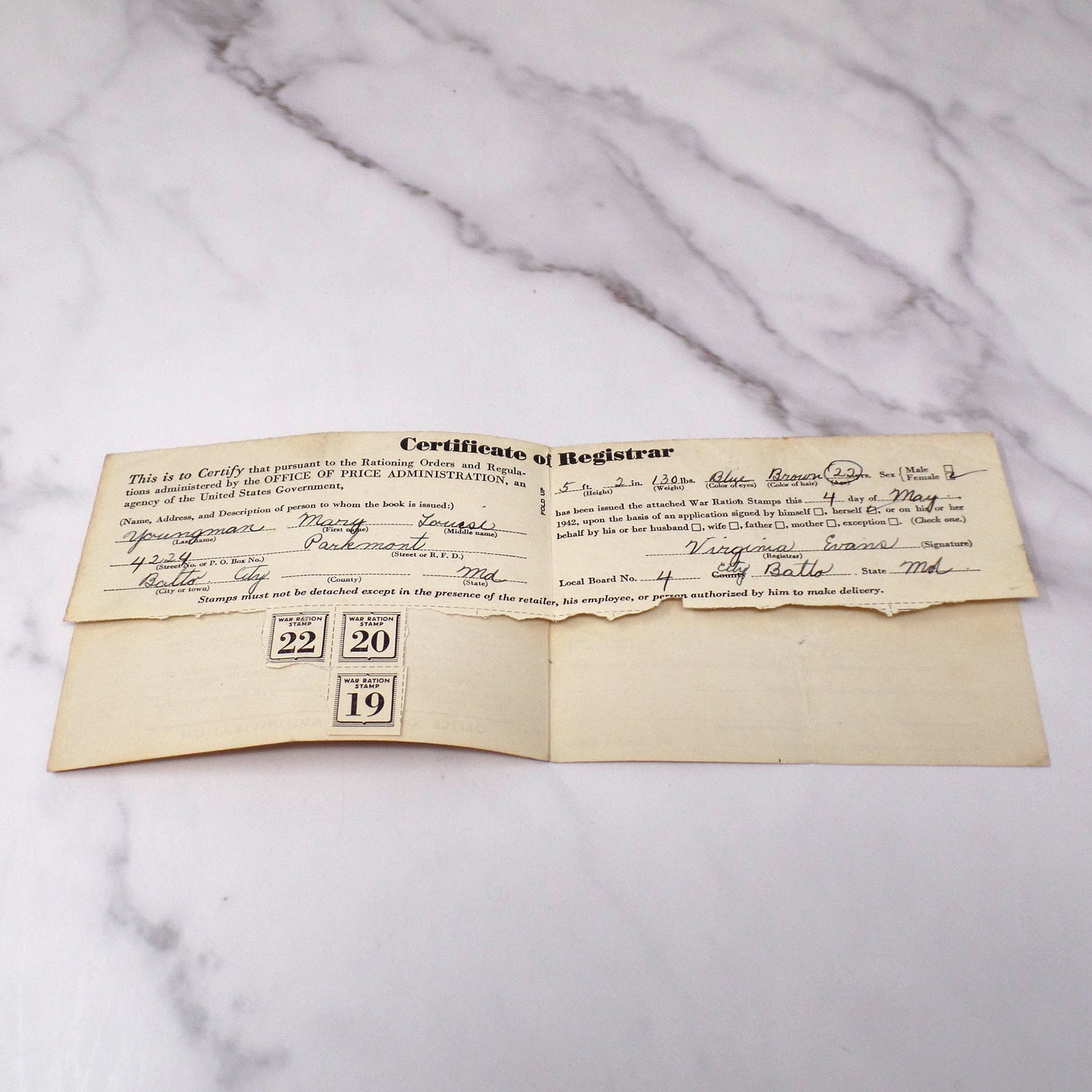 Vintage WWII Ration Books, set of 4 (1940s)