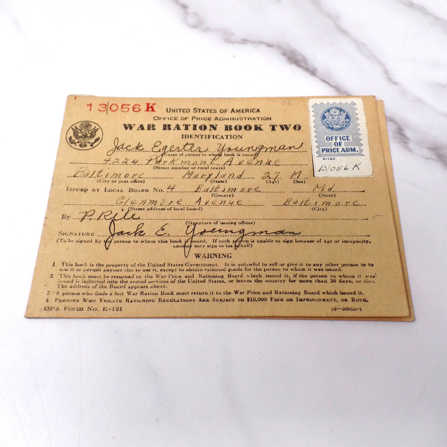 Vintage WWII Ration Books, set of 4 (1940s)