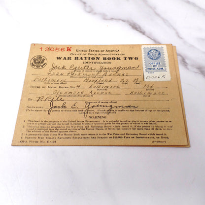 Vintage WWII Ration Books, set of 4 (1940s)