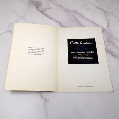 Vintage Betty Crocker’s 101 Delicious Bisquick Creations Booklet (1933)