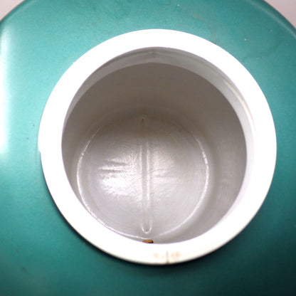 Vintage Coleman 2 Gallon Green & White Water Dispenser Thermos Jug Cooler with Enclosed Cup (1970s-80s)