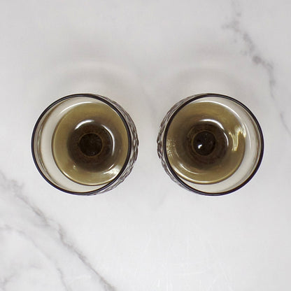 Vintage Brown Filigree Snifters / Short Wine Glasses, 8 oz - Set of Two (1970s)