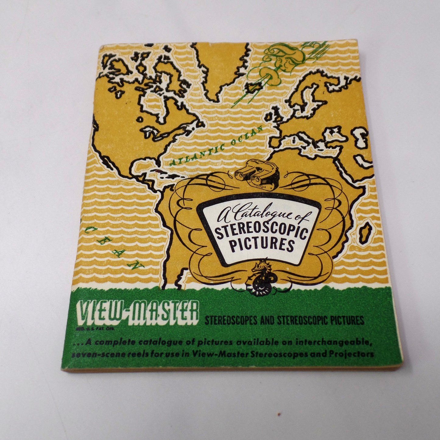 Vintage Sawyer’s View-master, Black Bakelite with 7 Reels & Catalog (1940s)