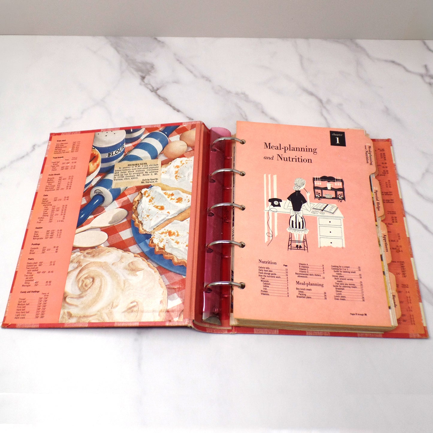 Vintage Better Homes and Gardens New Cook Book, Ring-bound Binder (1953)