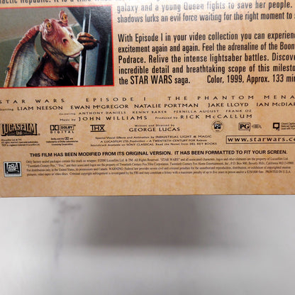 Vintage Star Wars I: The Phantom Menace VHS Tape, Fullscreen (2000)