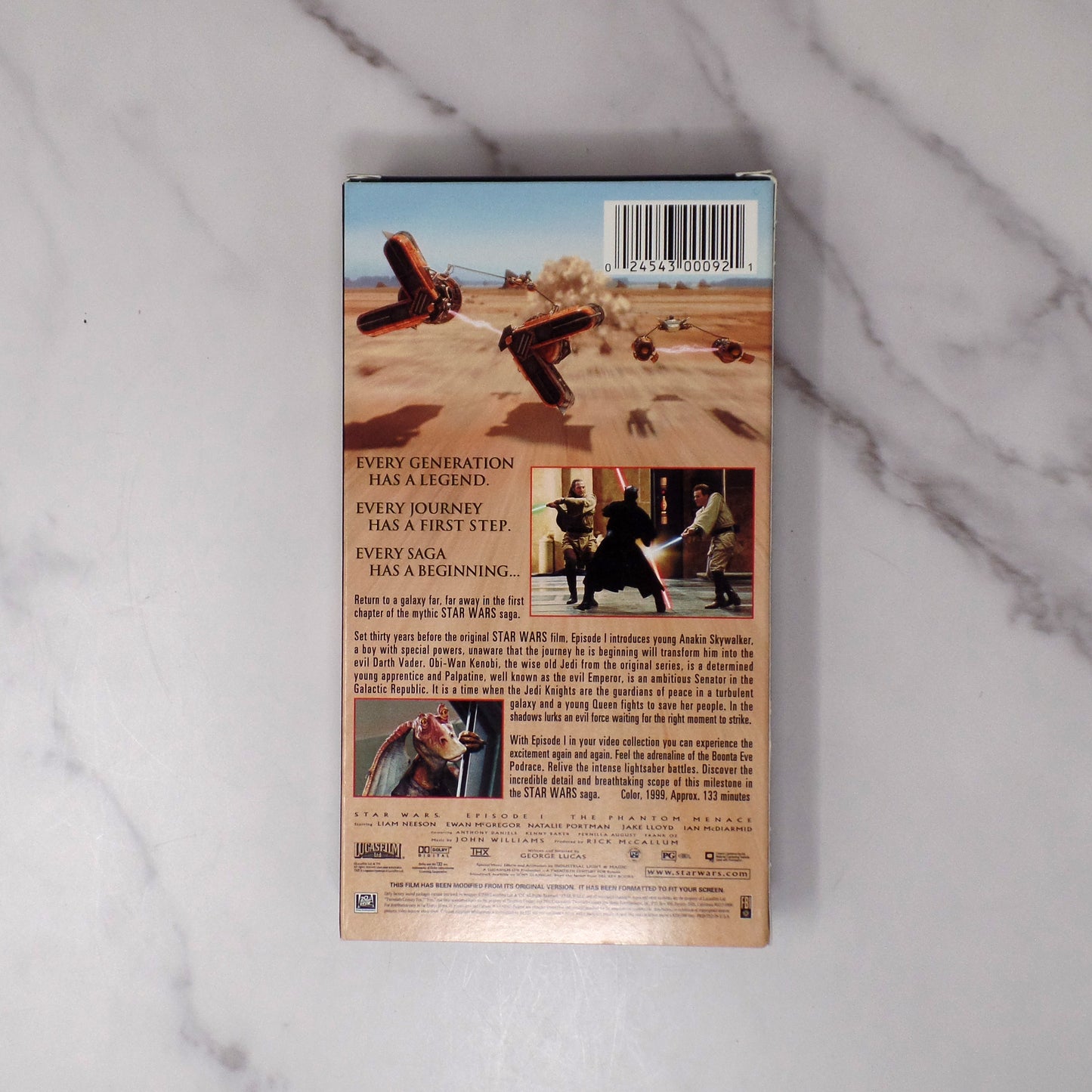 Vintage Star Wars I: The Phantom Menace VHS Tape, Fullscreen (2000)