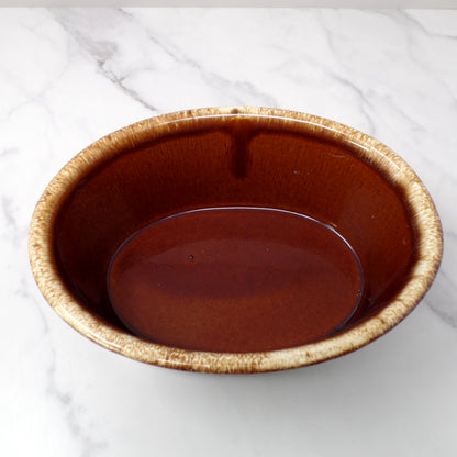 Vintage Hall Ceramic Hen on Nest Covered Casserole Dish, House ’n Garden Mirror Brown / Brown Drip (1960s)