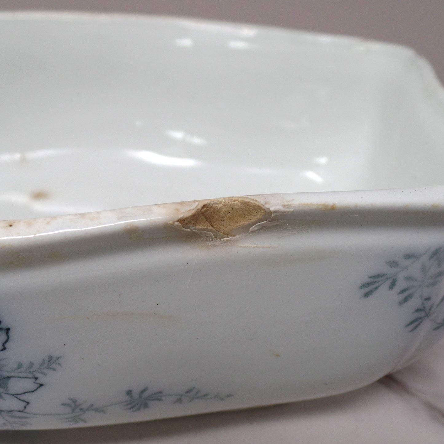 Antique Alfred Meakin Ironstone Transferware Covered Vegetable Dish, Blossom (c1875)