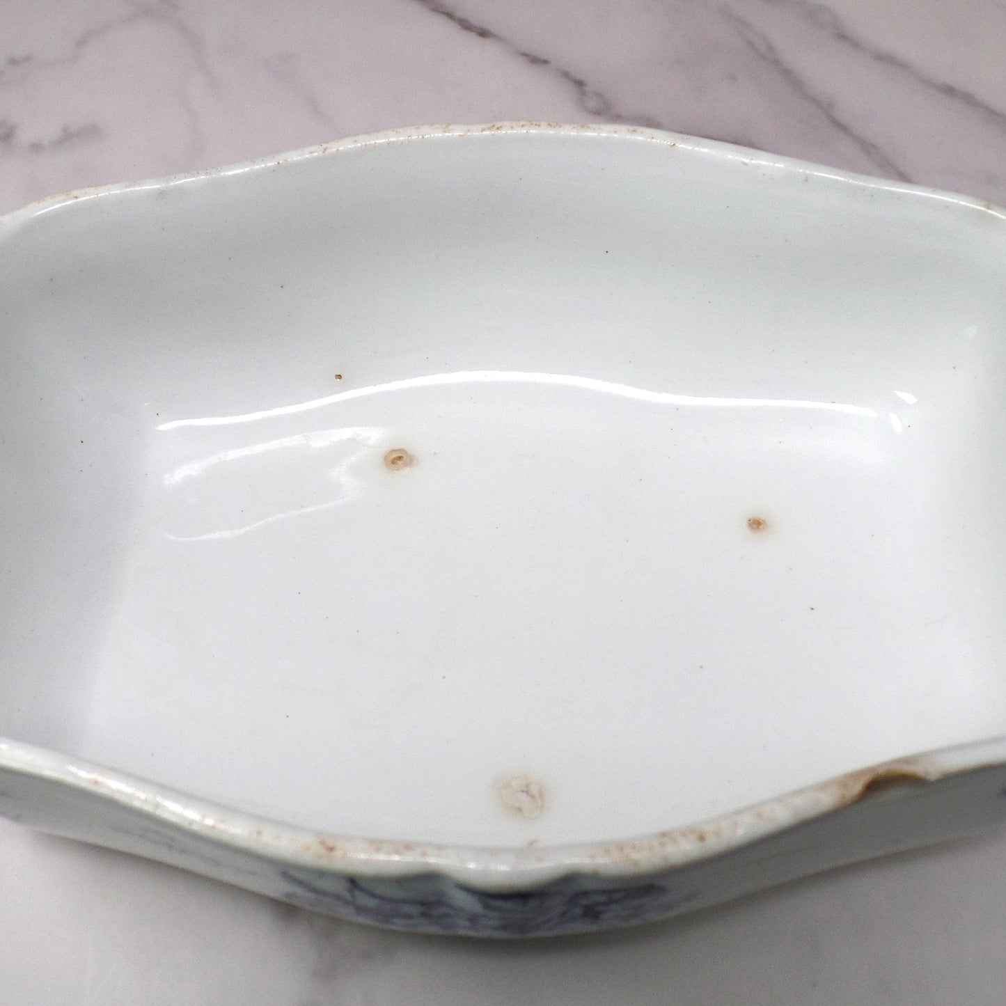 Antique Alfred Meakin Ironstone Transferware Covered Vegetable Dish, Blossom (c1875)