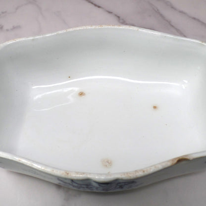 Antique Alfred Meakin Ironstone Transferware Covered Vegetable Dish, Blossom (c1875)