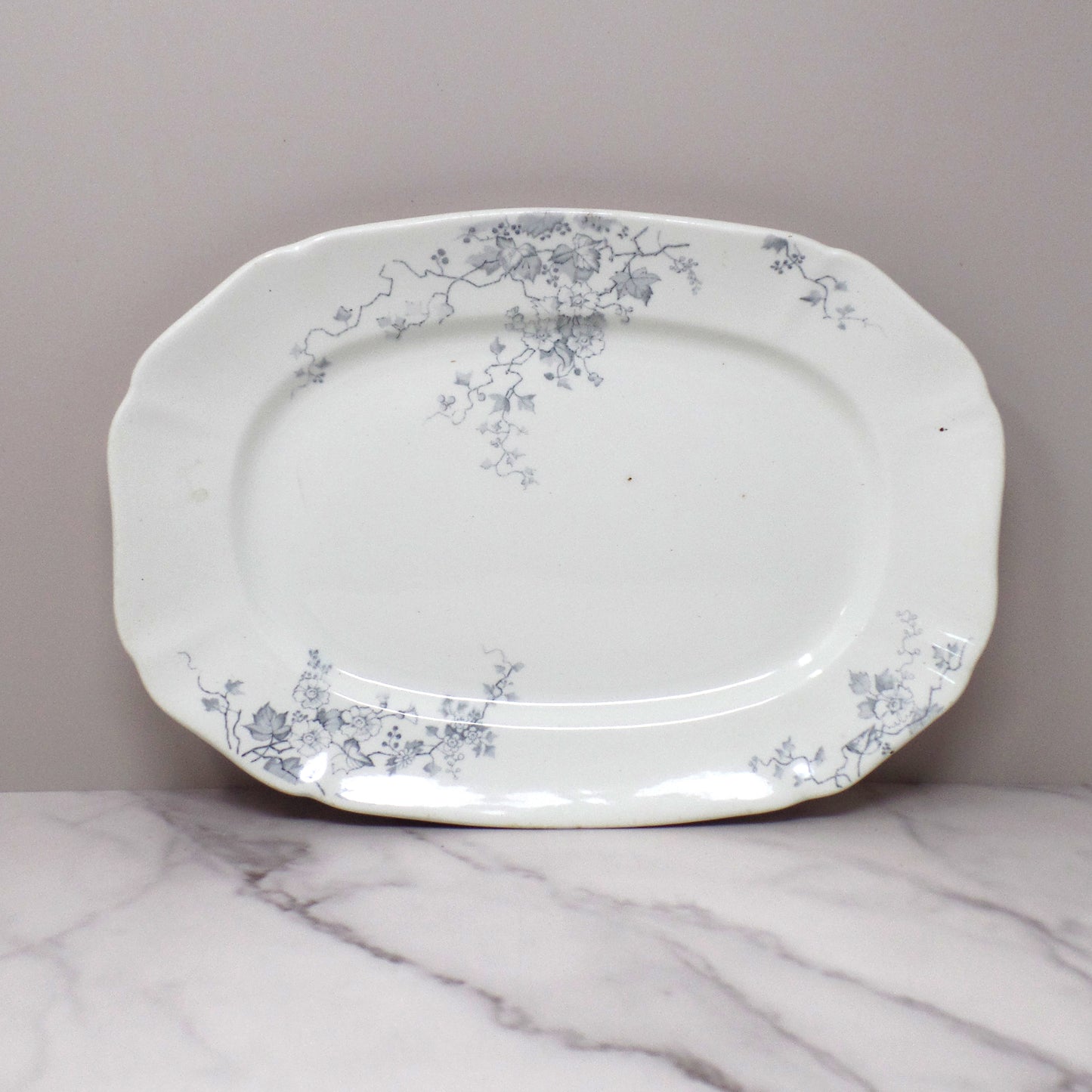 Antique Alfred Meakin Ironstone Small Transferware Platter / Underplate (12” x 8.75”), Superior (c1875)