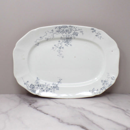 Antique Alfred Meakin Ironstone Small Transferware Platter / Underplate (12” x 8.75”), Superior (c1875)