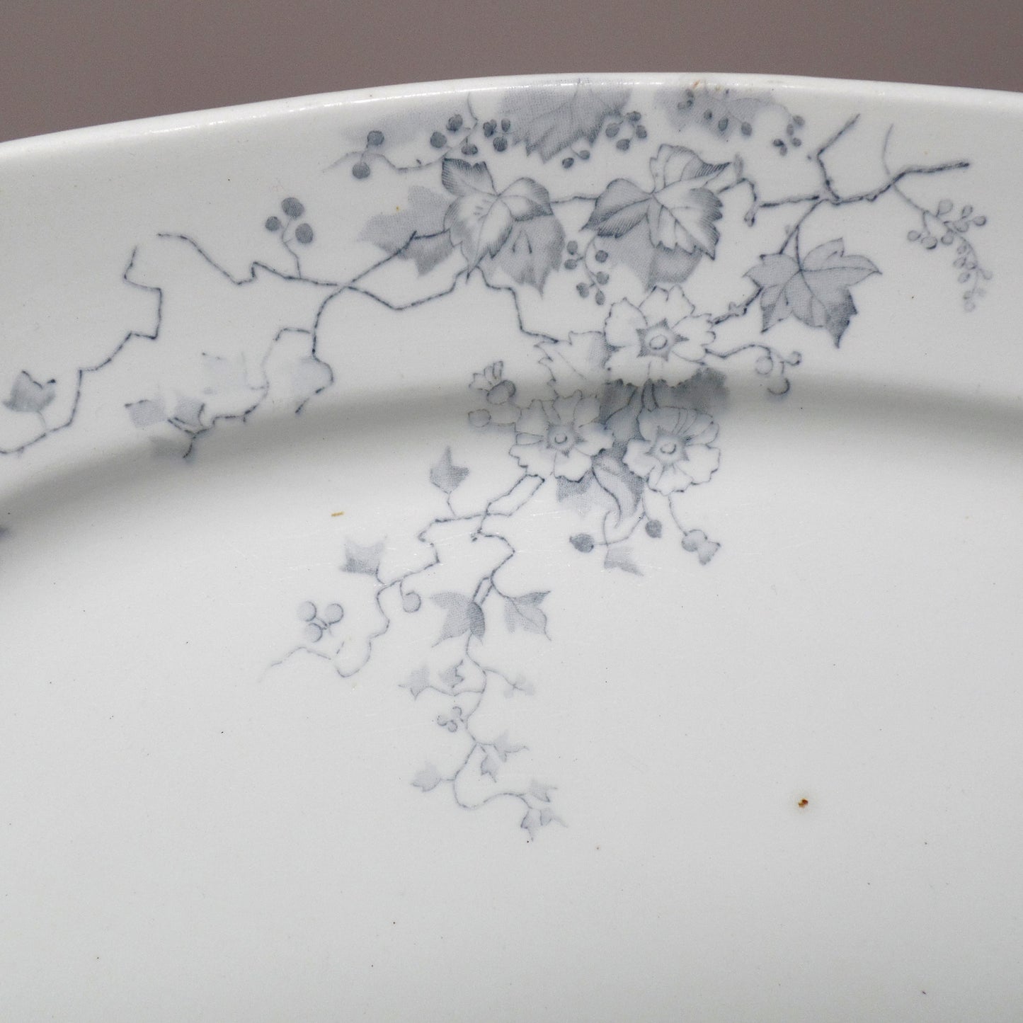 Antique Alfred Meakin Ironstone Small Transferware Platter / Underplate (12” x 8.75”), Superior (c1875)