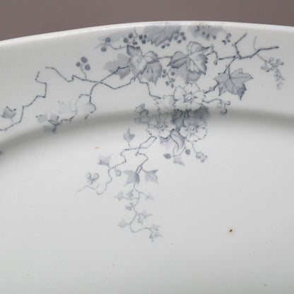Antique Alfred Meakin Ironstone Small Transferware Platter / Underplate (12” x 8.75”), Superior (c1875)