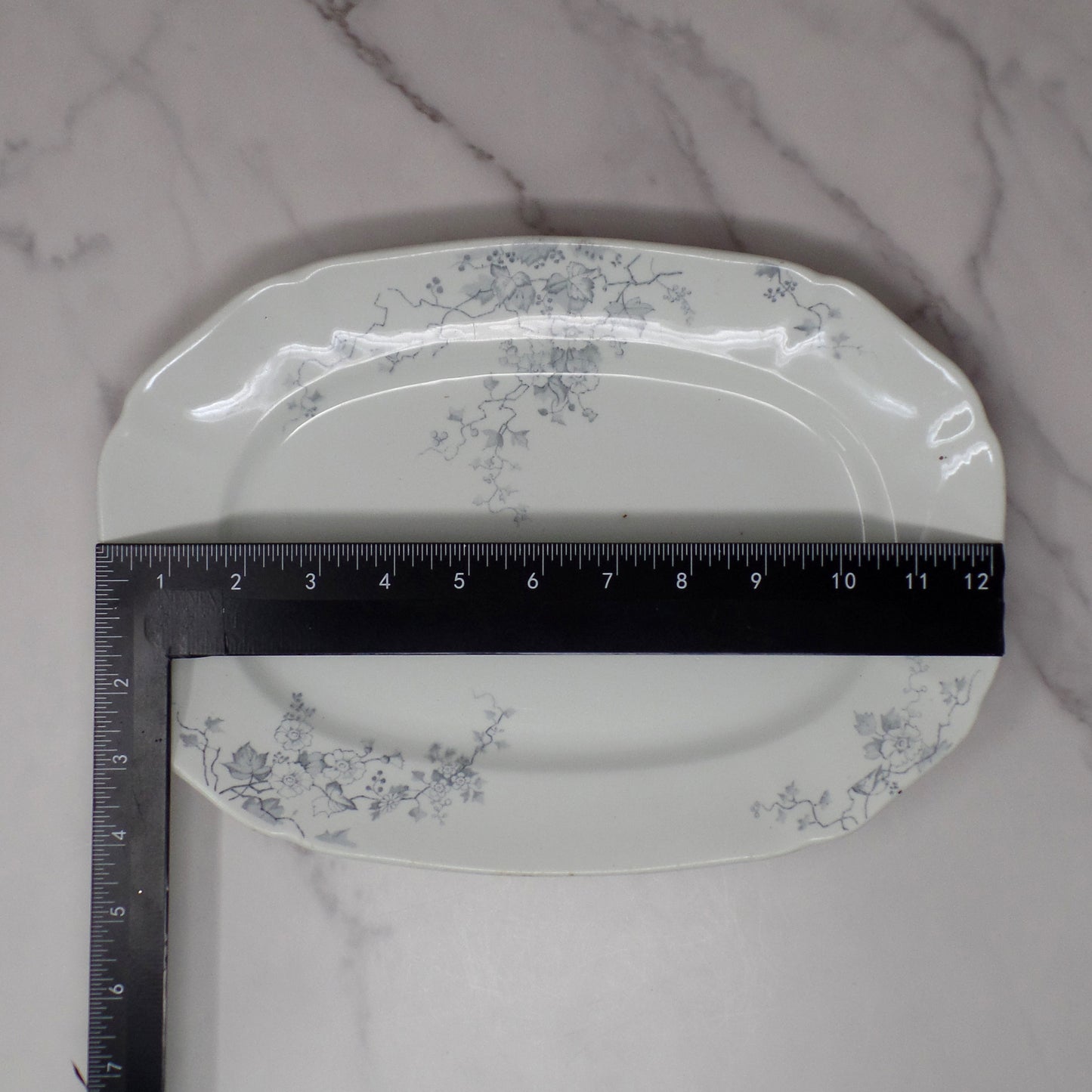 Antique Alfred Meakin Ironstone Small Transferware Platter / Underplate (12” x 8.75”), Superior (c1875)