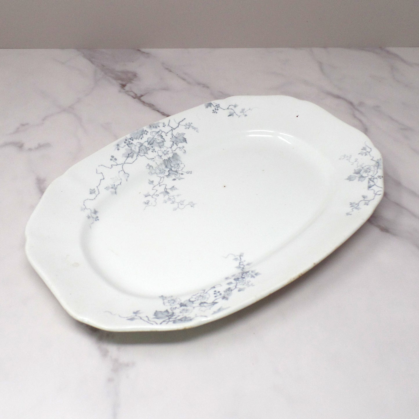 Antique Alfred Meakin Ironstone Small Transferware Platter / Underplate (12” x 8.75”), Superior (c1875)
