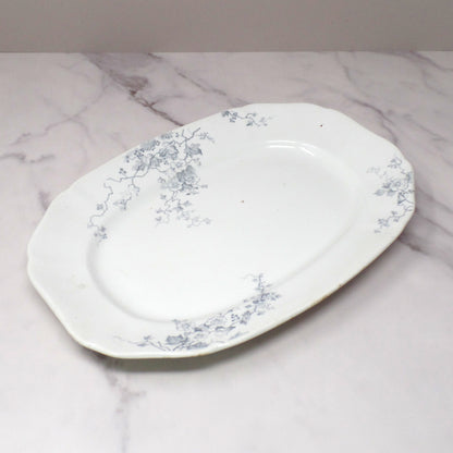 Antique Alfred Meakin Ironstone Small Transferware Platter / Underplate (12” x 8.75”), Superior (c1875)