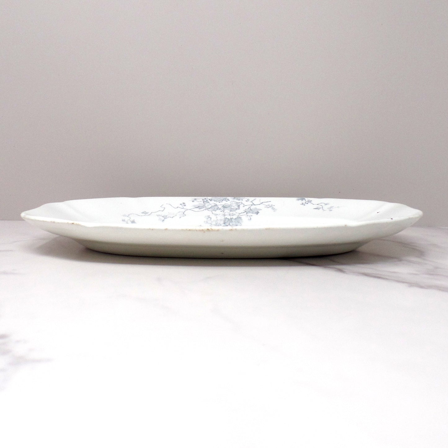 Antique Alfred Meakin Ironstone Small Transferware Platter / Underplate (12” x 8.75”), Superior (c1875)