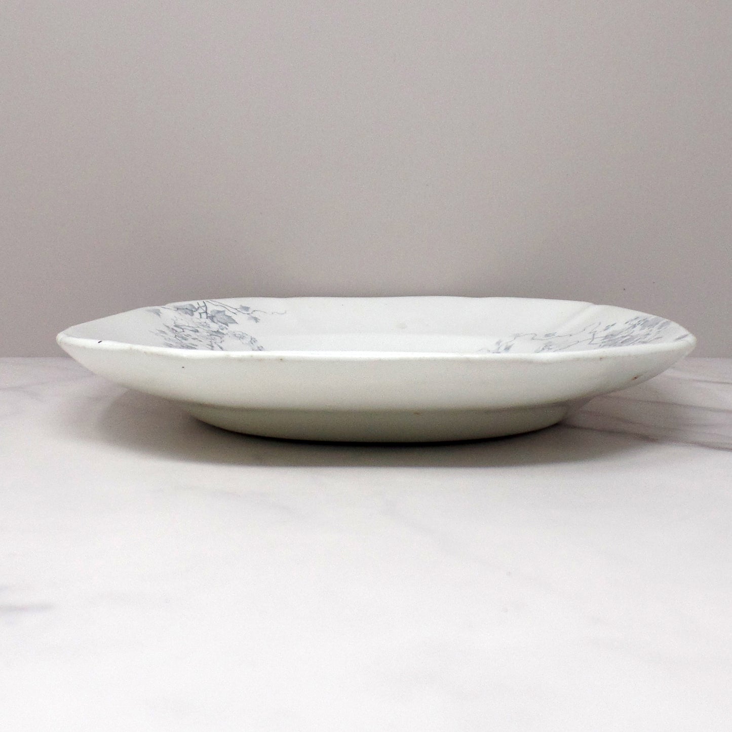 Antique Alfred Meakin Ironstone Small Transferware Platter / Underplate (12” x 8.75”), Superior (c1875)